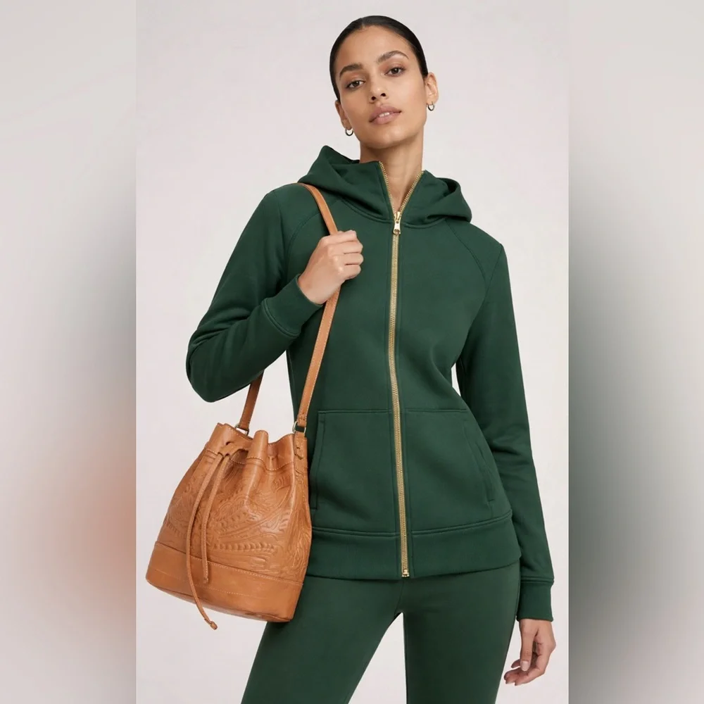 Tan Leather Bucket Bag with Embossed Detail